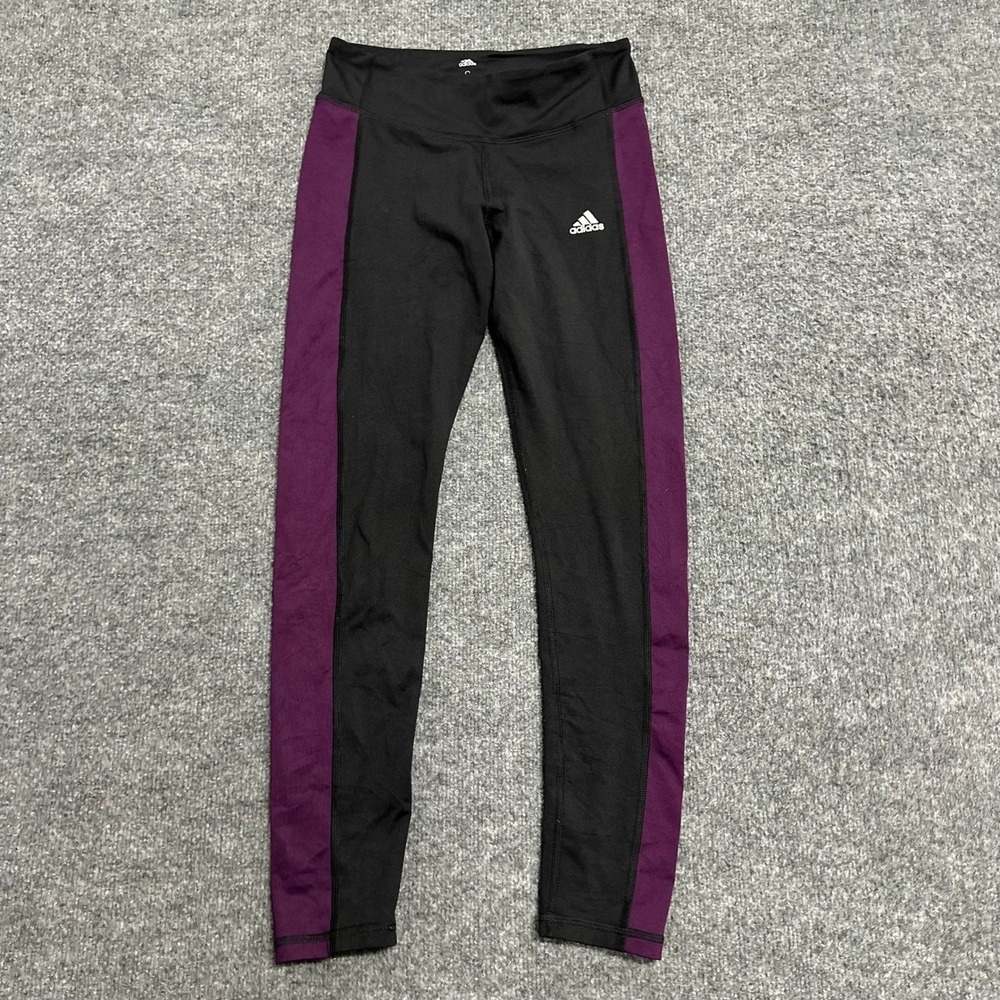 Adidas Leggings Womens Size S Black Purple Climawarm Athletic Thermal Tights